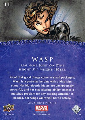 Upper Deck Marvel Premier Base Card 11 Wasp