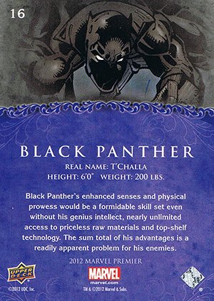 Upper Deck Marvel Premier Base Card 16 Black Panther