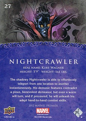 Upper Deck Marvel Premier Base Card 27 Nightcrawler