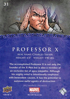 Upper Deck Marvel Premier Base Card 31 Professor X