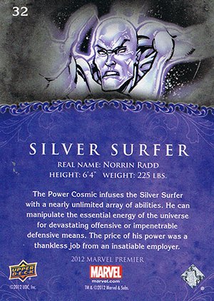 Upper Deck Marvel Premier Base Card 32 Silver Surfer