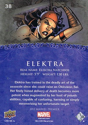 Upper Deck Marvel Premier Base Card 38 Elektra