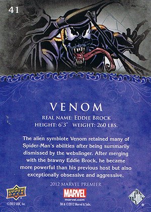 Upper Deck Marvel Premier Base Card 41 Venom