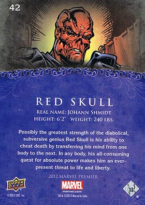 Upper Deck Marvel Premier Base Card 42 Red Skull