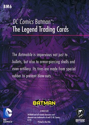 Cryptozoic Batman: The Legend The Batmobile Card BM6 