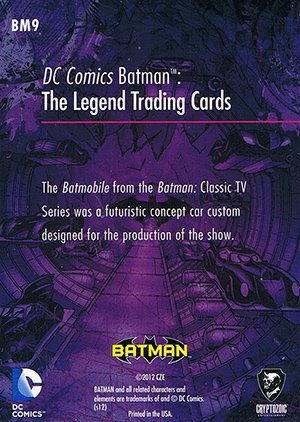 Cryptozoic Batman: The Legend The Batmobile Card BM9 
