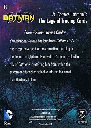 Cryptozoic Batman: The Legend Parallel Foil Card 8 Commissioner James Gordon