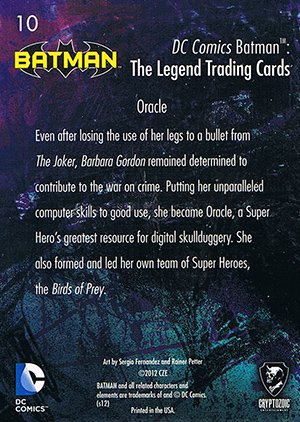 Cryptozoic Batman: The Legend Parallel Foil Card 10 Oracle