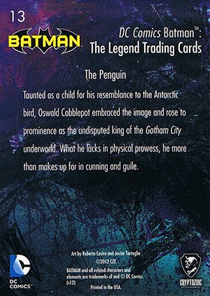 Cryptozoic Batman: The Legend Parallel Foil Card 13 The Penguin