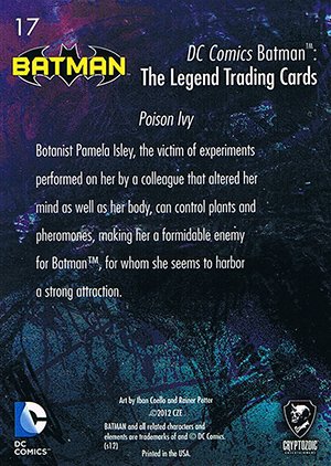 Cryptozoic Batman: The Legend Base Card 17 Poison Ivy