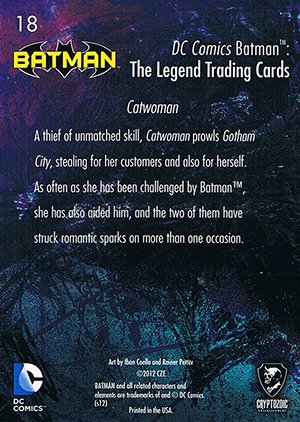 Cryptozoic Batman: The Legend Base Card 18 Catwoman