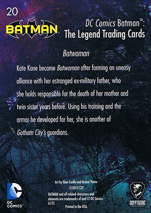 Cryptozoic Batman: The Legend Base Card 20 Batwoman