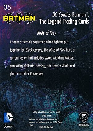 Cryptozoic Batman: The Legend Parallel Foil Card 35 Birds of Prey