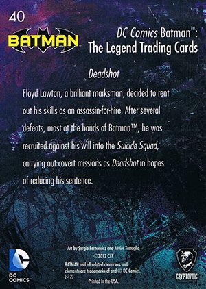 Cryptozoic Batman: The Legend Parallel Foil Card 40 Deadshot