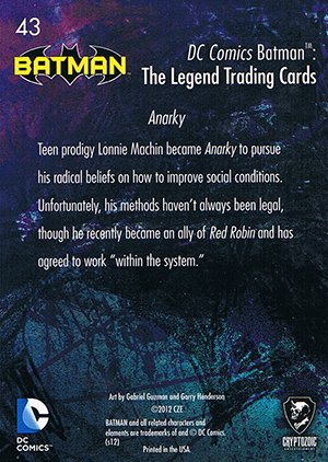 Cryptozoic Batman: The Legend Base Card 43 Anarky
