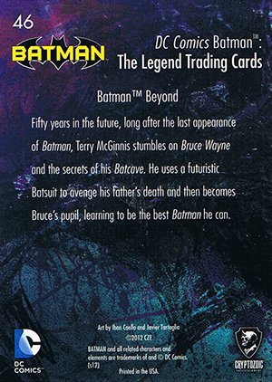 Cryptozoic Batman: The Legend Base Card 46 Batman Beyond