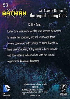 Cryptozoic Batman: The Legend Base Card 53 Kathy Kane