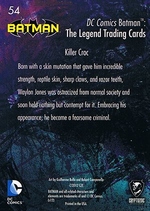 Cryptozoic Batman: The Legend Base Card 54 Killer Croc
