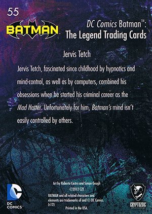 Cryptozoic Batman: The Legend Parallel Foil Card 55 Jervis Tetch
