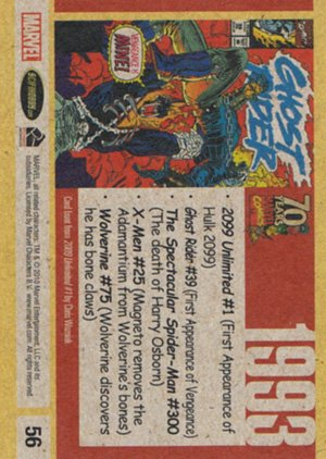 Rittenhouse Archives Marvel 70th Anniversary Base Card 56 1993