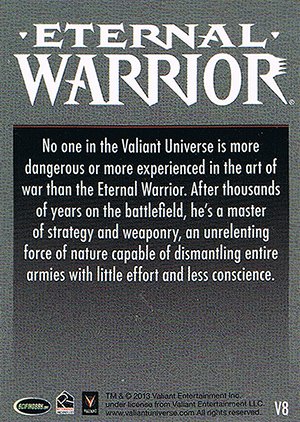 Rittenhouse Archives Valiant Preview Trading Card Set Base Card V8 Eternal Warrior