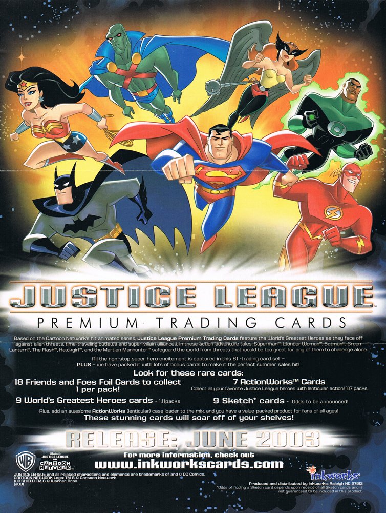 Inkworks Justice League   Dealer Sell Sheet
