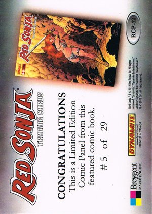 Breygent Marketing Red Sonja Comic Panel Card RCP-12 Red Sonja #3 (29)