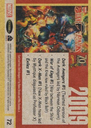 Rittenhouse Archives Marvel 70th Anniversary Base Card 72 2009