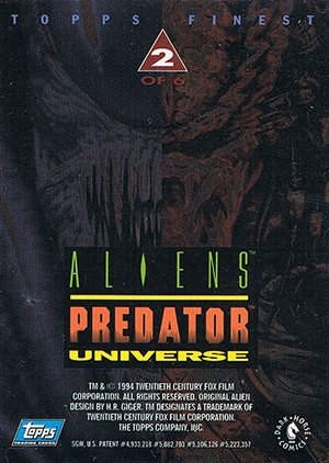 Topps Aliens/Predator Universe Topps Finest Chromium Card 2 of 6 