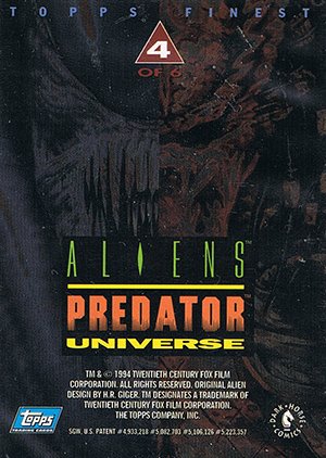 Topps Aliens/Predator Universe Topps Finest Chromium Card 4 of 6 