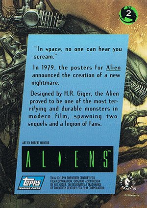 Topps Aliens/Predator Universe Base Card 2 