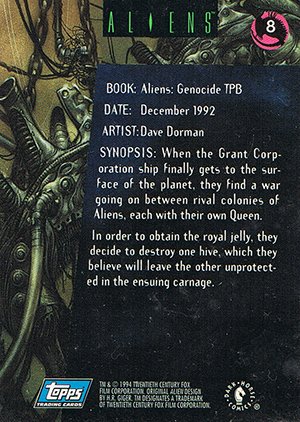 Topps Aliens/Predator Universe Base Card 8 Aliens: Genocide TPB