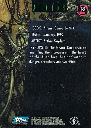 Topps Aliens/Predator Universe Base Card 18 Aliens: Genocide No. 3
