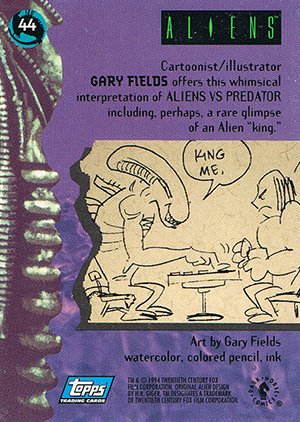 Topps Aliens/Predator Universe Base Card 44 Cartoonist/illustrator Gary Fields offers th