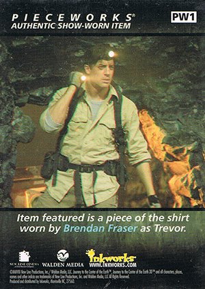 Inkworks Journey to the Center of the Earth 3D Pieceworks Show-Worn Card PW1 Shirt worn by Brendan Fraser as Trevor