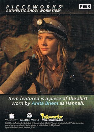 Inkworks Journey to the Center of the Earth 3D Pieceworks Show-Worn Card PW3 T-shirt worn by Anita Briem as Hannah