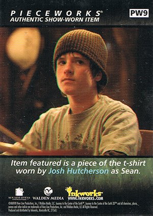 Inkworks Journey to the Center of the Earth 3D Pieceworks Show-Worn Card PW9 T-shirt worn by Josh Hutcherson as Sean