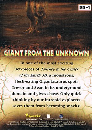 Inkworks Journey to the Center of the Earth 3D Prehistoric Peril 3D Foil Card PR-1 Giant from the Unknown