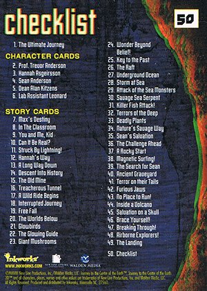 Inkworks Journey to the Center of the Earth 3D Base Card 50 Checklist