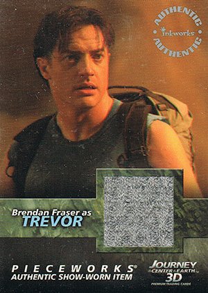 Inkworks Journey to the Center of the Earth 3D Pieceworks Show-Worn Card PW10 Cut off t-shirt worn by Brendan Fraser as Trevor