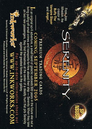 Inkworks Serenity Promos SPNSUSD (cast candid, foil; Non-Sport Update variant issue)