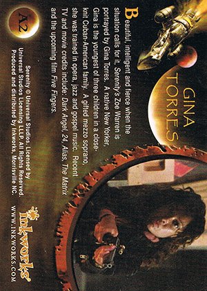 Inkworks Serenity Autograph Card A2 Gina Torres as Zoe