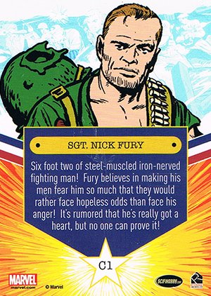 Rittenhouse Archives Sgt. Fury and His Howling Commandos Character Card C1 Sgt. Nick Fury