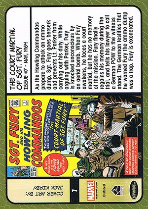 Rittenhouse Archives Sgt. Fury and His Howling Commandos Base Card 7 The Court Martial of Sgt. Fury