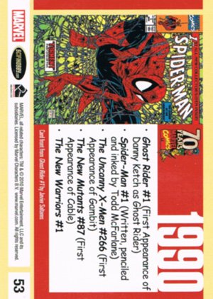 Rittenhouse Archives Marvel 70th Anniversary Base Parallel Metallic Card 53 1990
