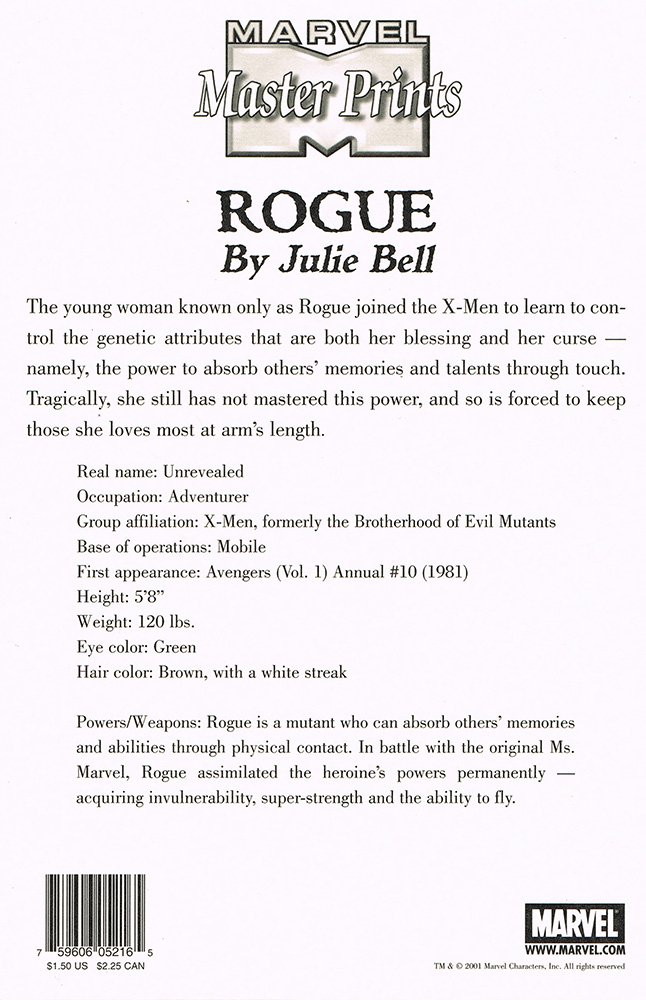 Marvel Comics Marvel Master Prints Series 2 Base Card  Rogue