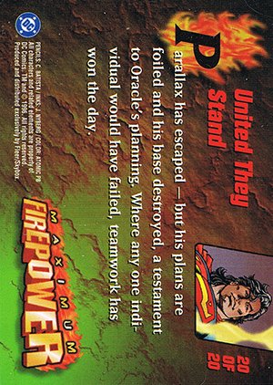 Fleer/Skybox DC Outburst: Firepower Maximum Firepower Card 20 of 20 United They Stand