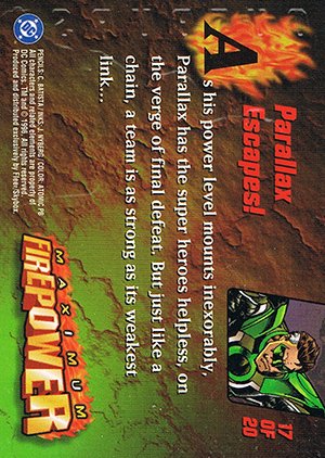Fleer/Skybox DC Outburst: Firepower Maximum Firepower Card 17 of 20 Parallax Escapes!