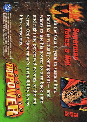 Fleer/Skybox DC Outburst: Firepower Maximum Firepower Card 16 of 20 Superman Takes a Hit!