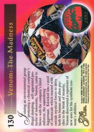 Fleer Marvel Annual Flair '94 Base Card 130 Venom: The Madness